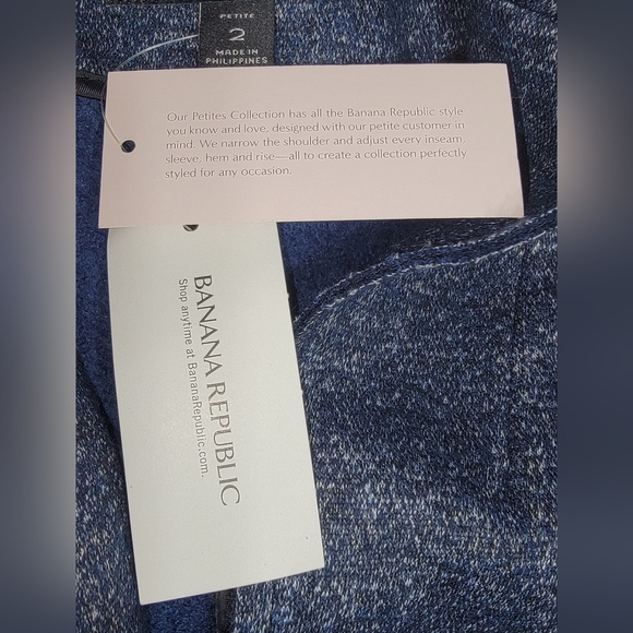 NWT Banana Republic Textured Knit Boyfriend Indigo Women's Blazer Size 2P - Picture 5 of 12